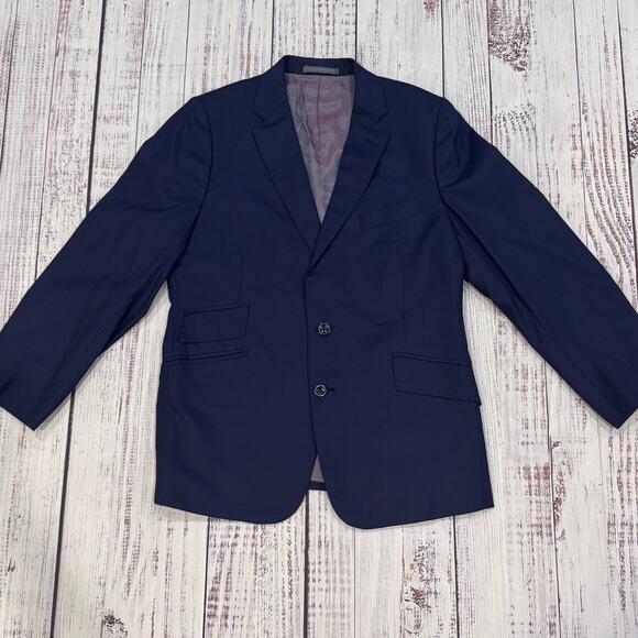 Holland & Sherry Bespoke Navy Super 130s Wool Blazer 38R Double Vents - Picture 2 of 10